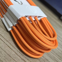 60W 17 Type-C Écouteur Orange PVC Tressé 5A Câble de Charge Rapide 1m Conducteur en Cuivre Étamé pour Téléphones Mobiles IPhone15/16