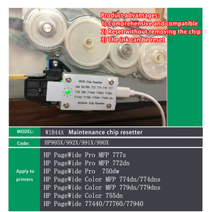 Réinitialiseur de puce Wel-Try <span class=keywords><strong>HP</strong></span> W1B44A pour imprimantes PageWide Pro MFP 777z 77440/77760/77940 Boîte d'entretien pour réparation et renouvellement - Product Image 5