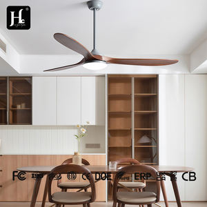 Ventilateur de plafond décoratif intelligent avec télécommande, en bois, grand, moderne, technologie de ventilation sans balais DC, avec lumière - Product Image 3