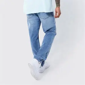 MJ201 designer jeans for men 2024 custom streetwear loose fit jeans men splicing jeans men