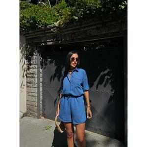 DEFILE Aerobin Linen Blend <b>Short</b> Sleeve Shirt and <b>Shorts</b> Two-Piece Set for <b>Men</b>, Casual Summer Outfit in Sax Blue - Product Image 5