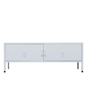 Meuble TV moderne en métal de style farmhouse pour salon, chambre à coucher, petit appartement et bureau à domicile - Meuble de rangement TV multifonctionnel - Product Image 1