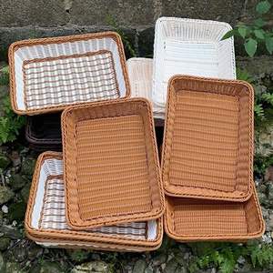 Cesta de Mimbre para Exhibición de Frutas, Cesta de Pan Tejida a Mano y Contenedor de Almacenamiento para Aperitivos - Product Image 3