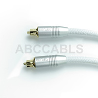 Câble audio optique Toslink tressé en nylon blanc de 6,0 mm, cordon en fibre optique PMMA POF mâle-mâle de 1,0 mm avec coque de connecteur en alliage d'aluminium