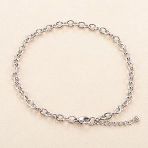 <span class=keywords><strong>Bracelet</strong></span> simple en acier inoxydable à maillons en O pour hommes et femmes, chaîne de cheville, chaîne de main, couleur or, bijou en métal, cadeau - Product Image 3
