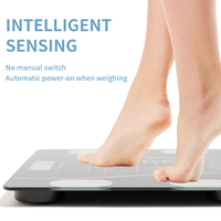 Appareil ménager intelligent contrôlé par application Balance numérique de graisse corporelle Affichage LED Style moderne pour balances de salle de bain 180kg Max Rechargeable