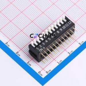 DP-12-K-T DIP Switch Through hole Component (THT) Switch Piano Key Single Pole Single Throw 12 2.54mm - Product Image 1