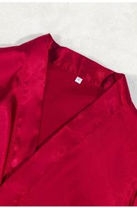 Camicia da Notte <span class=keywords><strong>LINA</strong></span> di Alta Qualità per <span class=keywords><strong>Donna</strong></span>, Sexy, Estiva, in Raso, con Scollo a V, Maniche Lunghe, Asciugatura Rapida, Vita Elastica, Logo Frontale - Product Image 5