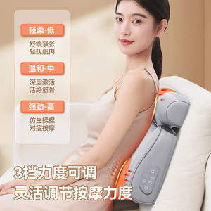 หมอนนวดคอและไหล่พร้อมระบบทำความร้อนแบบ USB ชาร์จซ้ำได้ นวดคลึงเพื่อการบำบัด ใช้ในบ้าน - Product Image 1