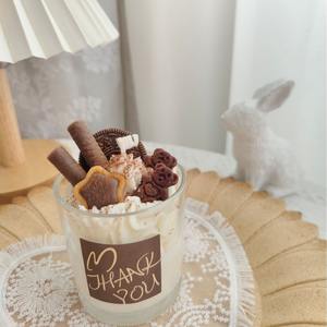 Velas Aromáticas de Cera de Soja con Chocolate y Fresa Hechas a Mano por LANJO, Decoración de Postres, Regalos de Recuerdo para Halloween y Navidad - Product Image 4