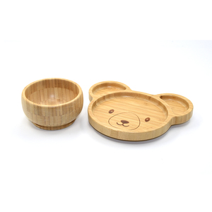 Assiettes et bols en bois de <span class=keywords><strong>bambou</strong></span> pour bébé, formes personnalisées, assiettes en <span class=keywords><strong>bambou</strong></span> respectueuses de l'environnement avec ventouses en Silicone - Product Image 3