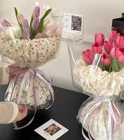 Papier de soie épais imprimé, matériau d'emballage imperméable pour fleurs, doublure intérieure et base pour bouquets DIY, papier de soie floral pour roses