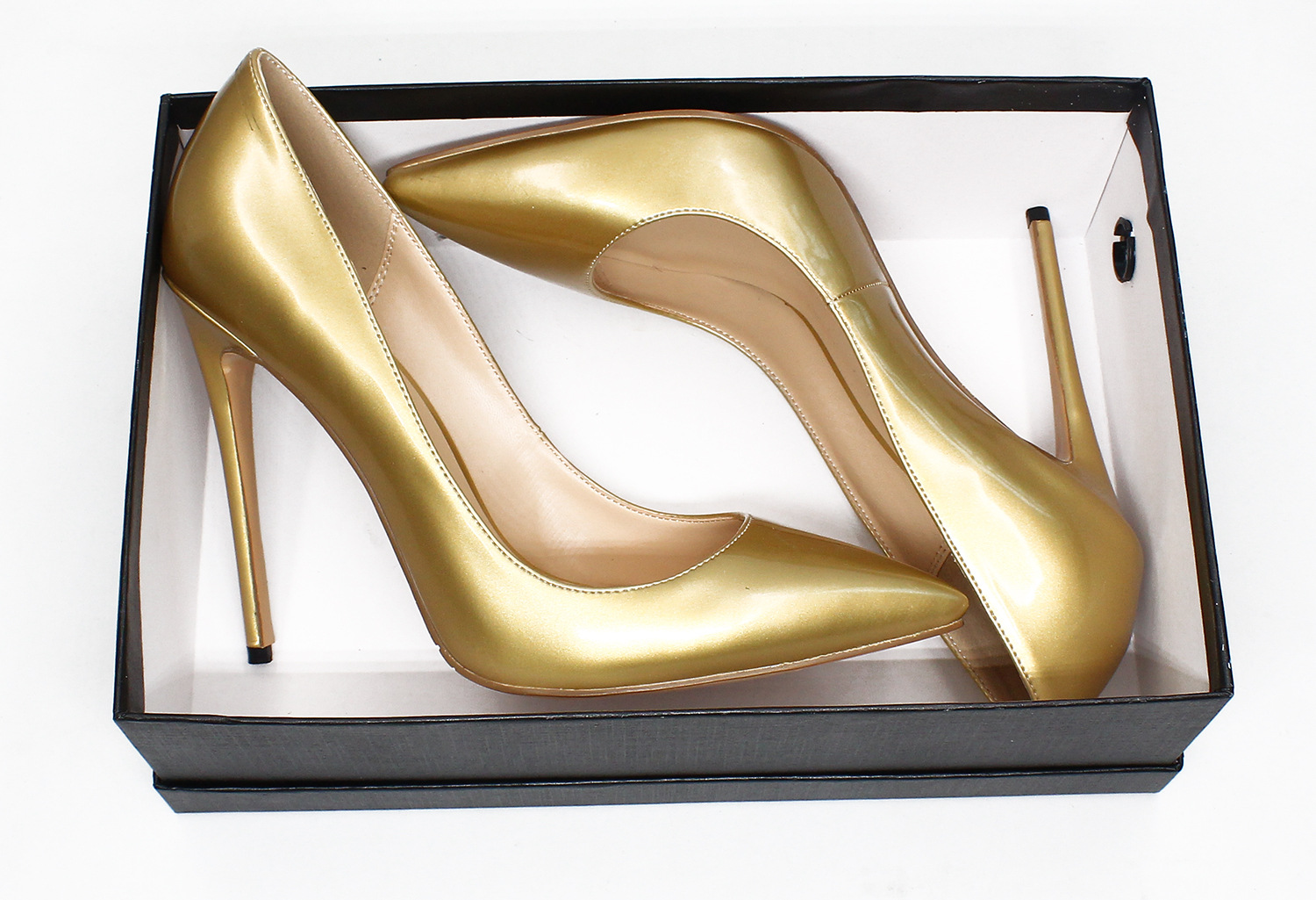 green emerald velvet dress Vivienne Gold Pointed Toe Flats in Italian Leather main image 1