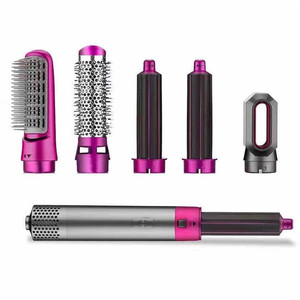 Styler capillaire 5 en 1 avec moteur AC à ions négatifs, rose rouge, noir, blanc, or, rose, violet, bleu royal, sèche-cheveux multifonction - Product Image 3