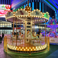 Manège de luxe pour parc d'attractions extérieur, équipement de terrain de jeux commercial, carrousel pour enfants 8 places