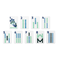 En stock : Jeu de Mahjong américain en acrylique blanc avec tuiles personnalisées imprimées papillon et floral