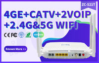 ZIKUN ZC-521T XPON ONU 4GE+2POTS+1CATV+AC2100 WiFi 5 6 Harici Antenli