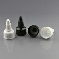 Bouchon de distribution de liquide en plastique à visser avec buse longue blanche et noire 24/410 28/410 pour bouteilles en plastique