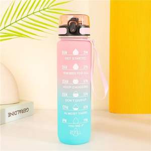 Taza de agua degradada de bebida directa de 1L con asas botella de agua deportiva de moda para estudiantes masculinos y femeninos conveniente para viajar - Product Image 6
