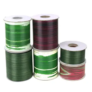 50 Yards DIY Bouquet Wrap Wasserdicht Grün Too Ti Leaf Bunte Curling Plastic Ribbon Roll