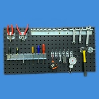 Kit d'organisation murale perforée 50x100cm en tissu, métal et plastique pour garage, rangement d'épices et de casseroles, usage décoratif
