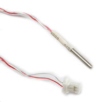 Sensor Suhu RTD Ultra-halus Pt100 1mm 1.5mm dari Baja Tahan Karat Industri OEM&ODM dengan Probe 3/4 Kawat Konektor JST VANORM IP66