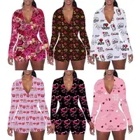 Yinien-Pijama de San Valentín para mujer, pijama femenino con estampado de corazón, 2022