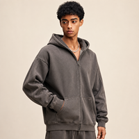 Sweat à capuche zippé 400 GSM en molleton épais, coupe 3D, style streetwear américain, cardigan entièrement zippé pour homme, marque privée, vente en gros