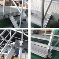 Main courante en alliage d'aluminium durable de conception moderne pour escalier extérieur, décoration de bâtiment sécurisée, application murale au sol