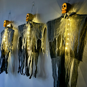 <b>Battery</b> Operated Hanging Ghost With <b>Led</b> <b>Lights</b> Halloween Hanging Ornament Doll for Indoor Front Yard Tree Holiday Party Decor - Product Image 3
