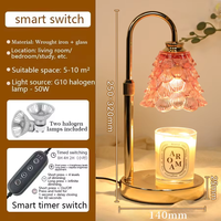 Diffuseur de cire électrique de style vintage pour la décoration de chambre et de salon, avec abat-jour en verre coloré, fonction minuterie, prise US