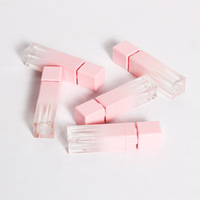 Tube de brillant à lèvres rose dégradé carré 8ml, conteneur vide en plastique pour gloss, flacon d'emballage cosmétique