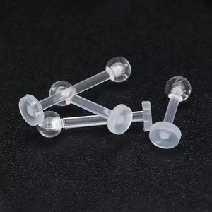 Amelia hipoalergénico acrílico ceja/nariz/<span class=keywords><strong>labio</strong></span>/lengua/vientre <span class=keywords><strong>Piercing</strong></span> hombres mujeres Stud transparente redondo cuenta tabique joyería - Product Image 6