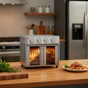 Horno Tostador PlumChef de 27.5 Qt con Puerta Francesa, 1700W, Freidora de Aire, Extra Grande, 6 Rebanadas, Multifuncional, de Acero Inoxidable - Product Image 2