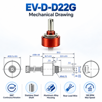Sensor Perpindahan Sudut EV-D-D22G 340 0.5% IP65 Output Tegangan Analog Pemasangan Joystick Sakae FCP22 Vishay 534 Bourns
