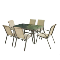 Ensemble de meubles de patio extérieur au design moderne Uplion, vente en gros, table de jardin 6 chaises avec métal pour salle à manger, parc, hall, atelier