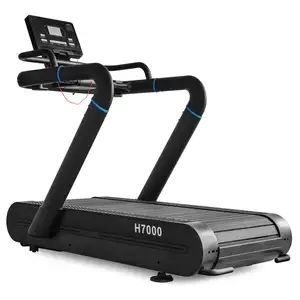 Treadmill komersial Slat baru 2024 dengan motor AC 3HP, mesin lari kardio bermotor, treadmill melengkung untuk peralatan Gym