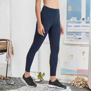 Leggings de sport pour femmes, taille haute, respirants, unis, longs, avec poches latérales, effet ventre plat, pour gym, fitness et yoga - Product Image 3