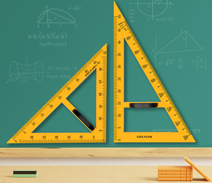 Geometry Tool 5 Set Clear Drafting Tools Mathematics Protractor Triangular Scale Ruler Math Classroom Teaching Measurement Set - Product Image 6