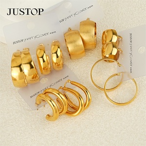 Aros de moda OEM/OEM, impermeables, de acero inoxidable, chapados en oro, hipoalergénicos, proveedor de joyería de moda, pendientes de verano - Product Image 5