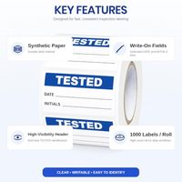 Étiquette testée 38x19mm en vinyle adhésif étanche pour équipement, étiquette de contrôle automobile, autocollant personnalisé en papier synthétique pour logo électrique