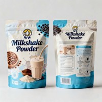 Sachet Mylar mat personnalisé imprimé de 1 kg, 2 kg, 5 kg avec fermeture éclair, faible MOQ, pour l'emballage de poudre de milk-shake
