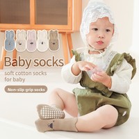 Chaussettes en coton tricotées décontractées pour bébés garçons et filles, motif animal mignon, antidérapantes, chaudes, pour l'intérieur, automne-hiver