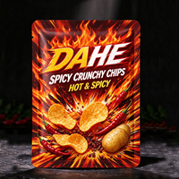 Sachet personnalisé à trois soudures latérales avec logo, format sur mesure, pour emballage de snacks (popcorn, bœuf séché), approvisionnement direct en gros