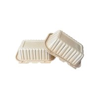 Contenants alimentaires en plastique de coque de riz, lot de 50, 26 oz, boîtes à emporter réutilisables avec couvercles pour la préparation des repas, pâtes, salades, sandwichs