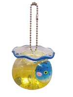 Porte-clés en acrylique 3D mignon en forme de poisson avec flotteur et sable mouvant rempli d'eau, breloque de sac jouet Kawaii pour enfants et collectionneurs