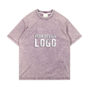 Camiseta Deportiva Casual Vintage de Media Manga para Hombre, Holgada, al por Mayor, OEM, Hombros Caídos, Lavada, Batik, Talla Grande - Product Image 2