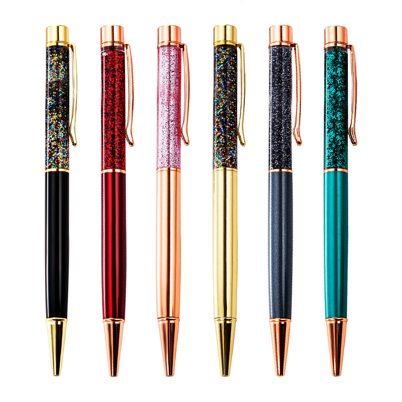 Beautiful Rose Gold Silver Gold Metal Gift Ballpoint Liquid Glitter  Floating Pen