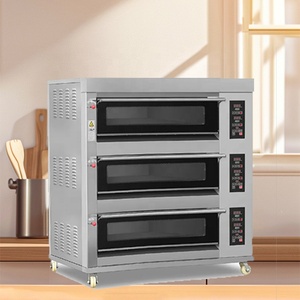 เตาอบไฟฟ้าสามชั้นเตาอบแก๊สประตูกระจกเต็มรูปแบบเค้กขนมปังเชิงพาณิชย์ควบคุมอุณหภูมิ - Product Image 4