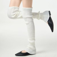 Chaussettes pour femmes, extra longues, respirantes, en tricot côtelé épais, chauffe-jambes, chaussettes hautes pour bottes, pour l'automne et l'hiver, usage quotidien